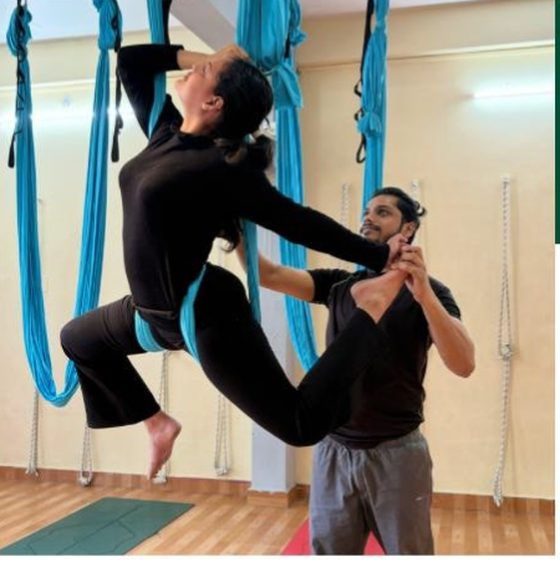 Aerial Yoga hammock class